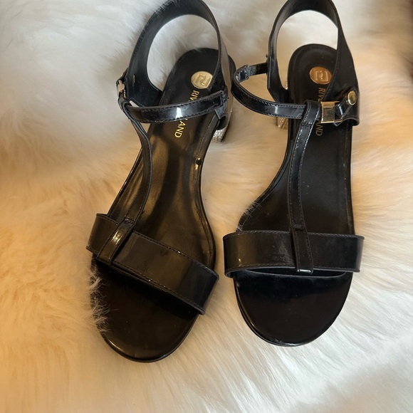 River Island Women's Black and gold diamond heels Sandals - Picture 2 of 9